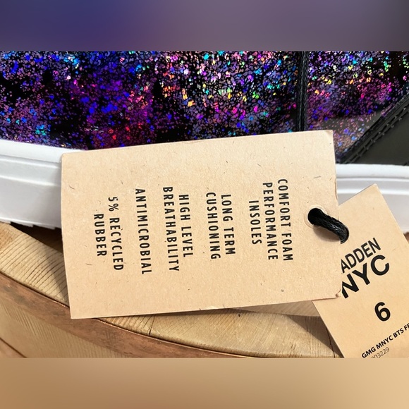 Madden NYC Kids Black and Purple Glitter Sneakers - Picture 8 of 11